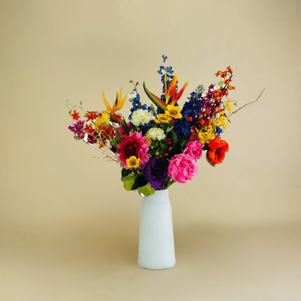 Zijden Bloemen Boeket XXL - Flower Fantasy - Luxe Kunstbloemen - Lila Flowers